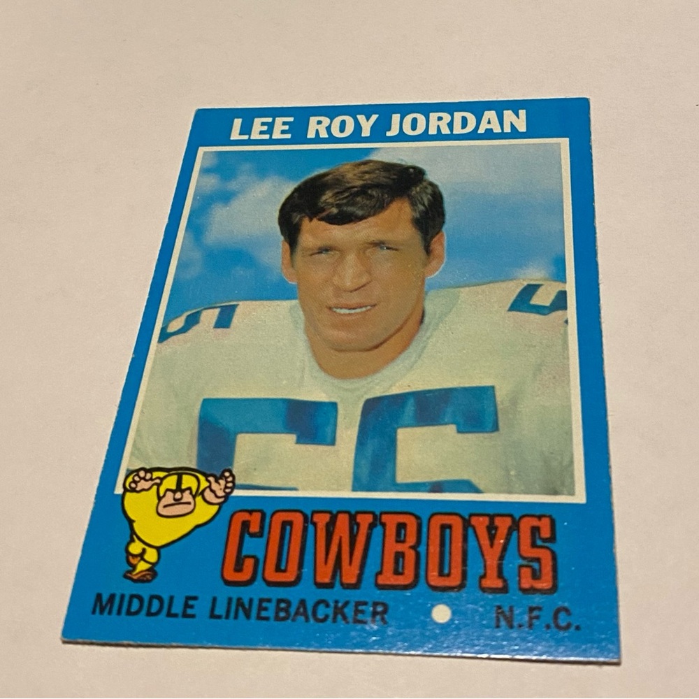 Lee Roy Jordan 1971 Topps Football Card # 31 Dallas Cowboys Vintage Collectible - Picture 2 of 3